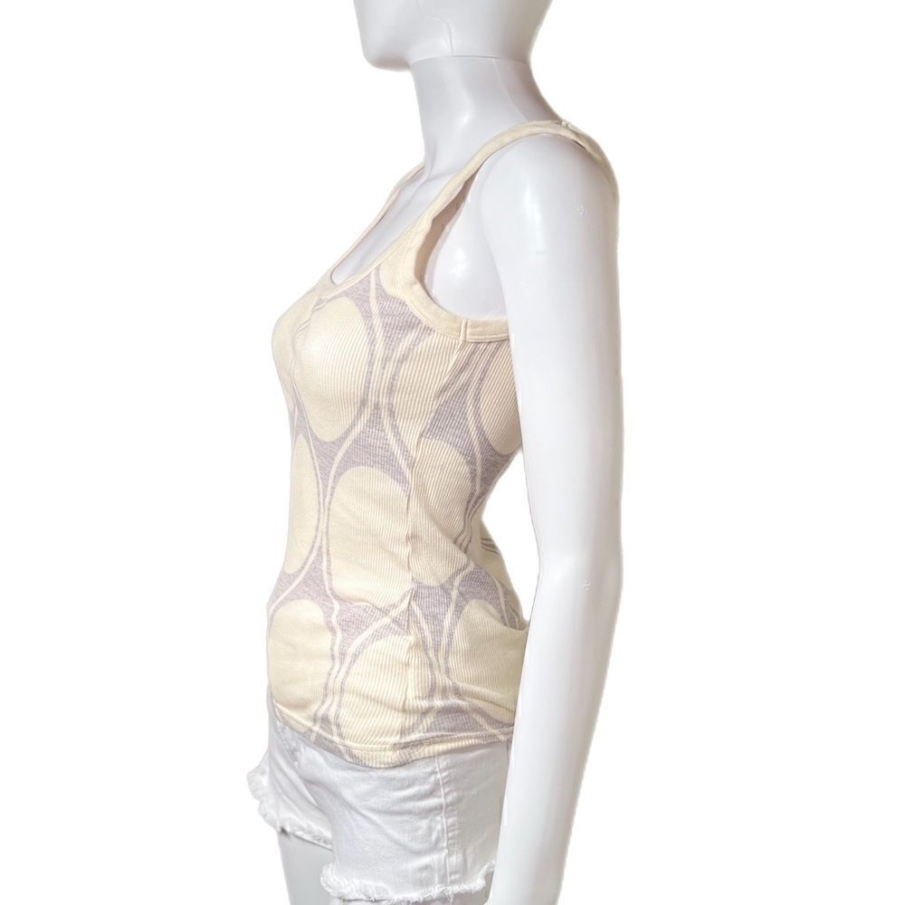 Cream & Grey Ribbed Tank Top
